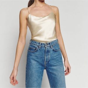 REFORMATION Andrea Silk Top